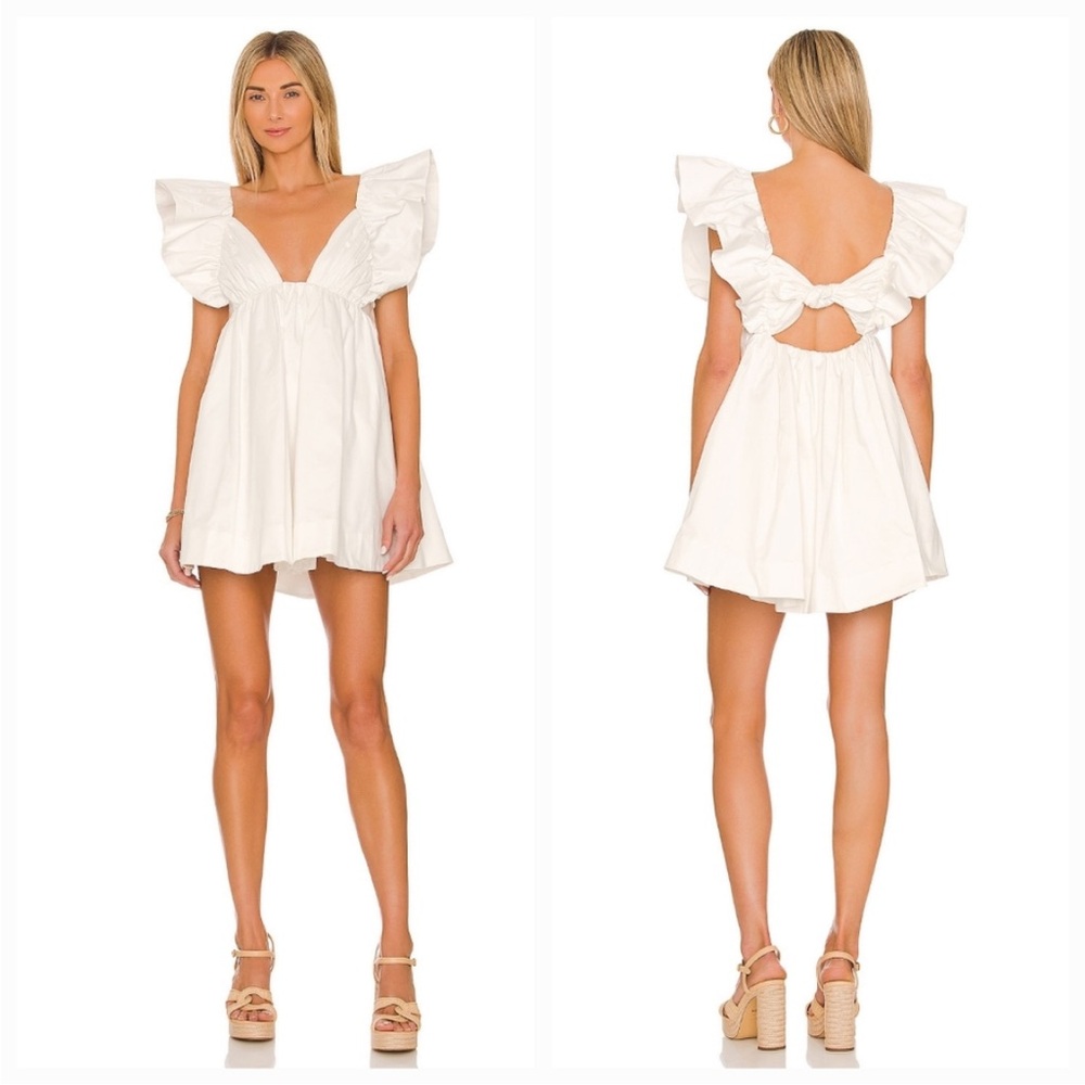 For Love & Lemons Clementine Mini Dress Size Small NWT White